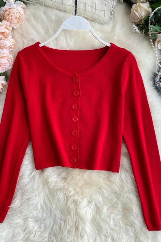 

ZOSOL Knitted Cardigan Women 2020 New Style Simple Solid Color Sun Protection Long-Sleeved T-shirt Women's Short Style Top