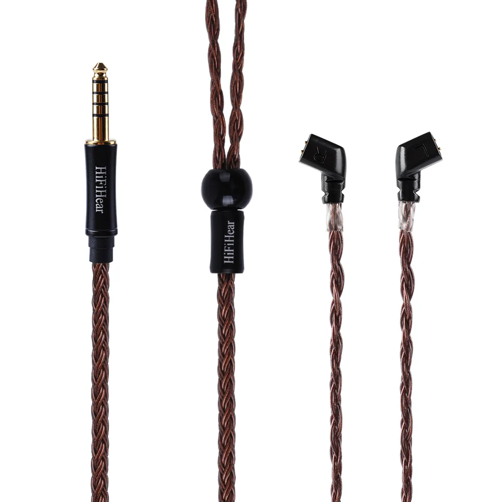 4.4 with QDC HiFiHear 16 Core посеребренный кабель 2,5/3,5 мм сбалансированный кабель с MMCX/2pin для BLON BL-03 LZ ZSX KZ ZS10 ZS6 AS10 - Цвет: 4.4 with QDC