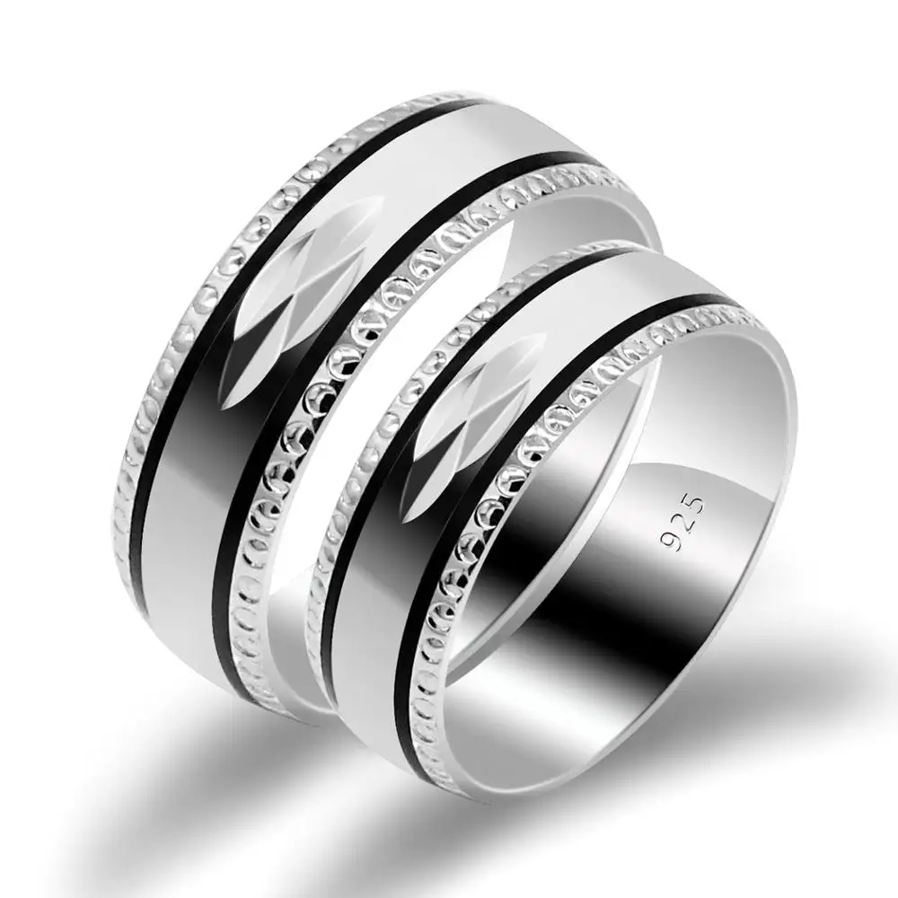 Solid 925 Sterling Silver Couple Rings For Lovers Women Men Fall In Love Engagement Wedding Unisex Fine Jewelry | Украшения и