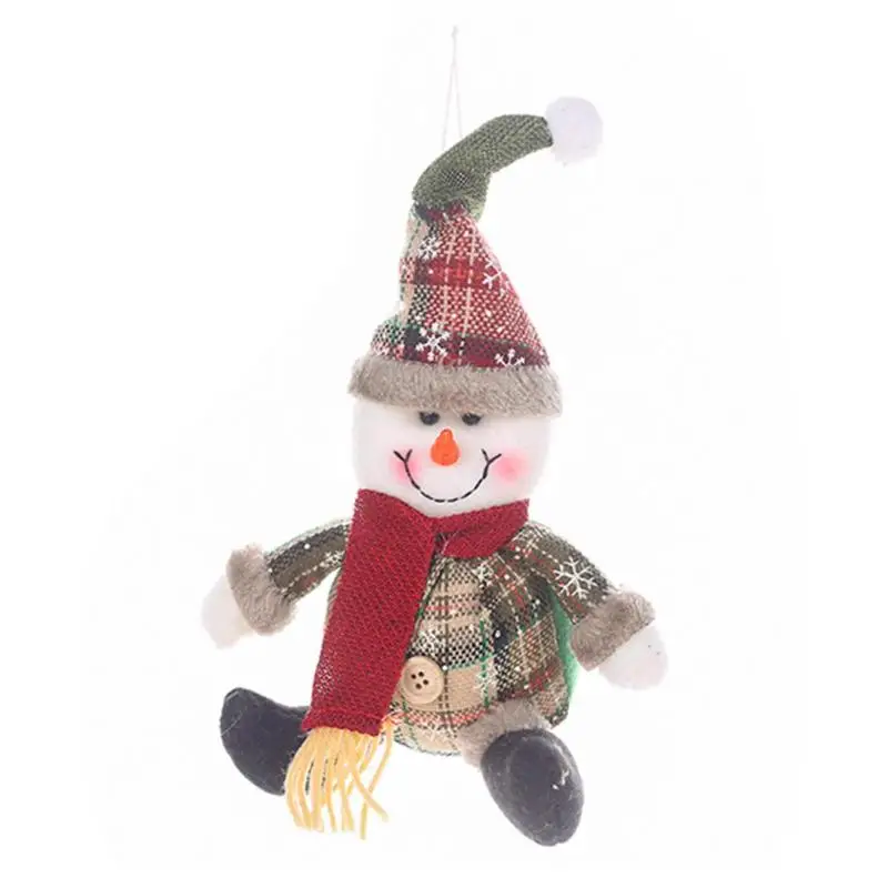Snowman Милые Рождественские Подвески из ткани Санта-Клаус, лось, снеговик, кукла, Рождественская елка, фестиваль, украшение, подарок для детей, декоративные принадлежности - Цвет: Snowman