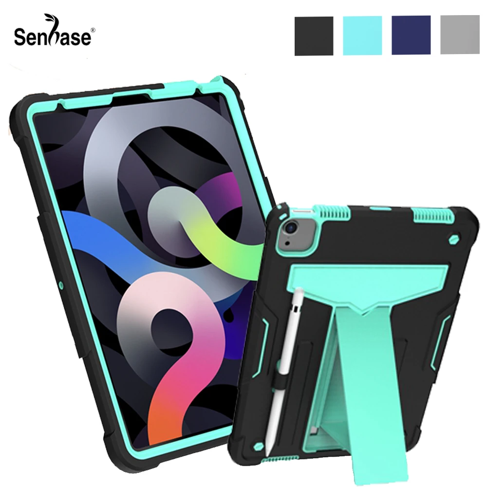 

Kids Safe PC Silicon Hybrid Shockproof Anti-fall Stand Tablet Cover For iPad Air 4 4th Gen 10.9 inch 2020 A2072 A2324 A2316 Case
