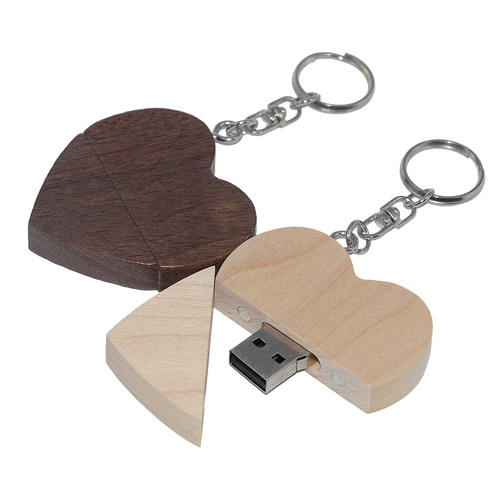 Деревянный Usb флэш накопитель в форме сердца с футляром ручка 2 0 32 ГБ 16 8 карта