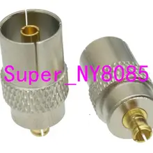 1pce IEC DVB-T TV PAL female jack to MCX male plug RF adapter connector 75ohm