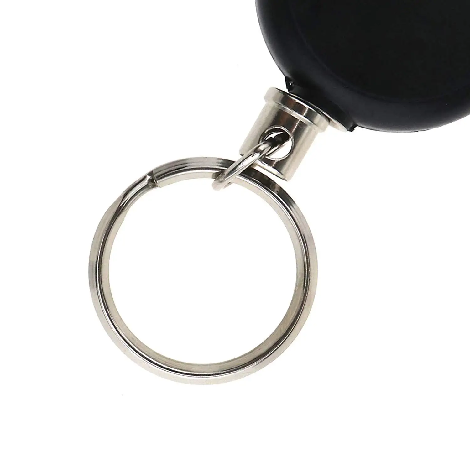 

Mini Black Anti-Lost Keychain Retractable Pull Clip Keyring for ID Card Holder Office Accessories