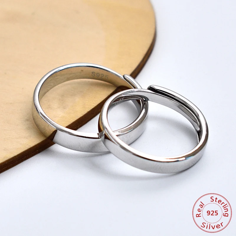 925 серебряные ювелирные изделия кольцо простые гладкие Чистый насыщенный пар