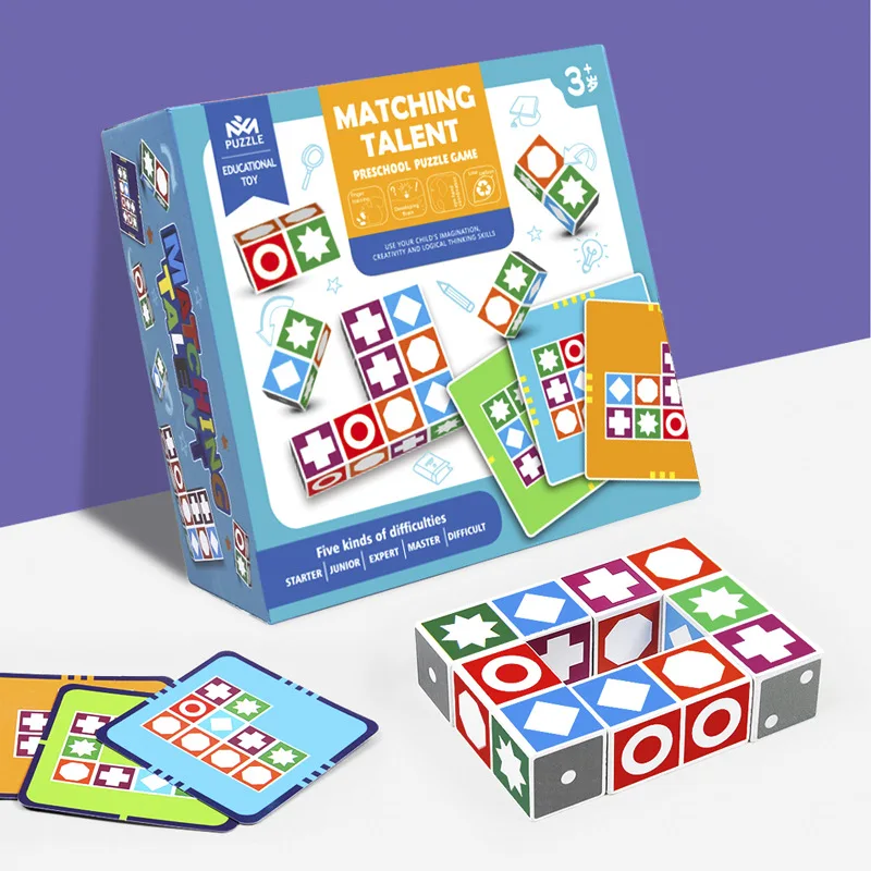 

Montessori Wooden Spatial Logical Thinking Matching Game Children Educational Toys For Kids Early Learning Wooden Building Block