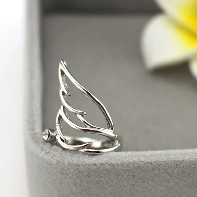 Парные Крылья Ангела Открытое кольцо модное аниме стильное ювелирное изделие