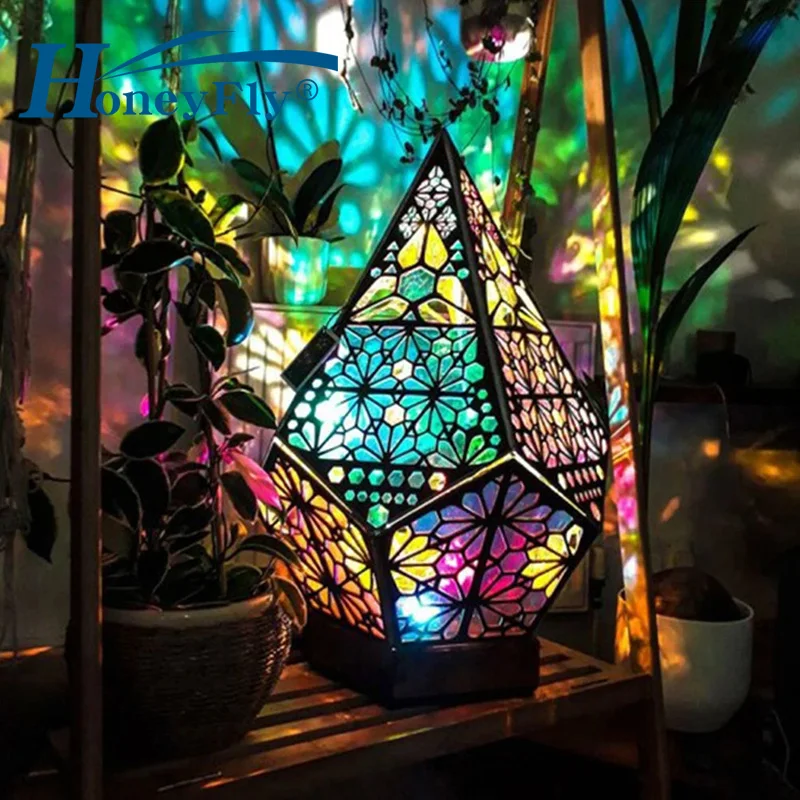 

HoneyFly LED Stary Sky Nightlight USB DC 3D Wooden Bohemian Constellation Polar Project Night Lamp Original Dreamcatcher