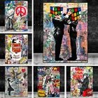 Граффити волшебный куб уличное искусство холст печать картина абстрактная фигурка Настенная картина Современная гостиная украшение дома плакат