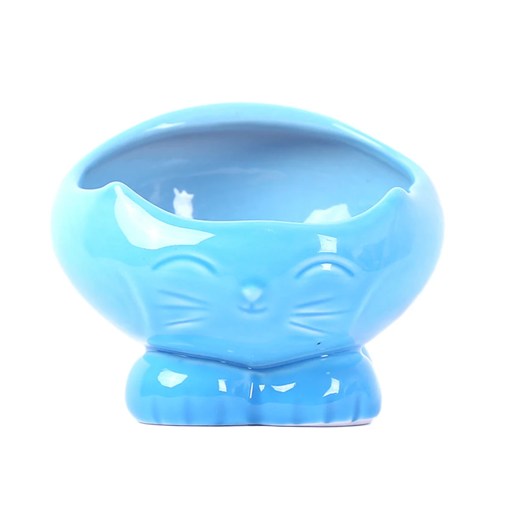 Blue 150 г кошачья форма миска для домашних животных кормушки для собак Керамическая пиала для риса столовые приборы в форме котов для маленьких собак товары для кошек пищевые миски для воды новые - Цвет: Blue