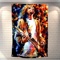 banners flags tapestry wall sticker music festival living room decor famous band posters rock art flip chart canvas painting b4