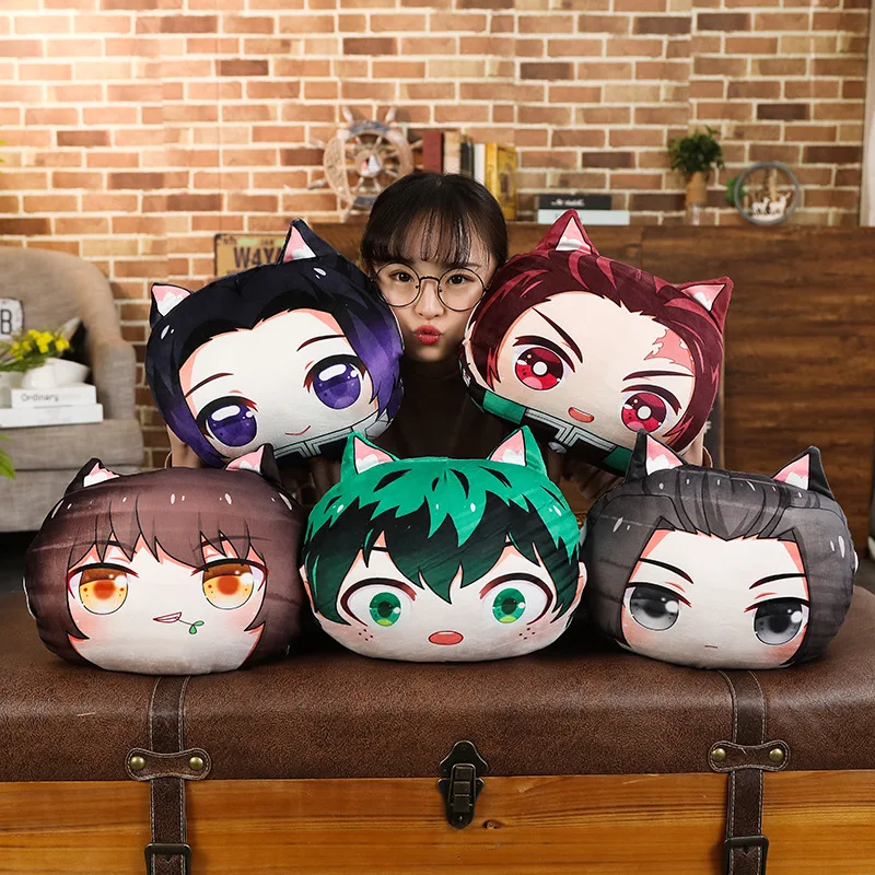 Подушка японского аниме Demon Slayer Kimetsu no Yaiba Tanjirou для косплея теплые плюшевые