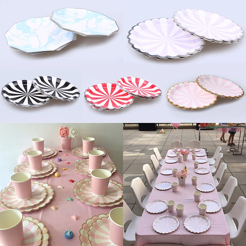 8 шт. одноразовая посуда десертные бумажные тарелки для пирожных буфета товары