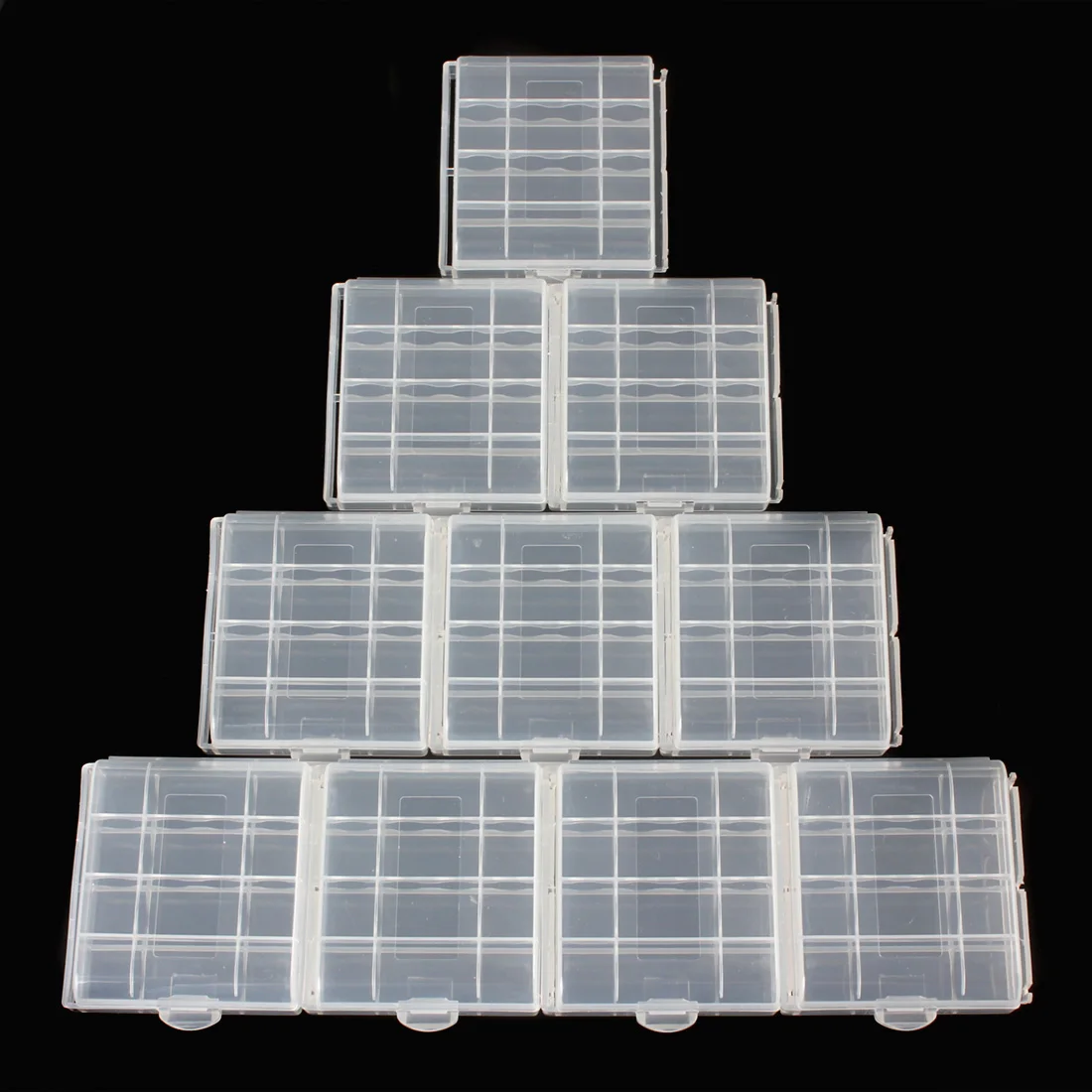 10 قطعة الصلب البطارية البلاستيك القضية حامل تخزين مربع شفاف العالمي بطاريات تخزين حالات صالح ل AA AAA بطارية