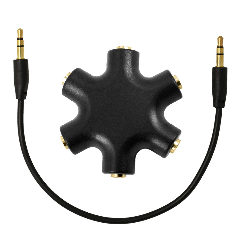 

For 1m 3.5mm Earphone Audio Splitter 1 Male Port Aux Music Sound Output Cables Stereo Headset Extension To 1 2 3 4 5 Female