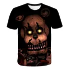 Футболки с 3D рисунком пять ночей у Фредди Детская футболка Супер зинги Одежда для мальчиков и девочек детская Футболка Kpop FNAF аниме поньё