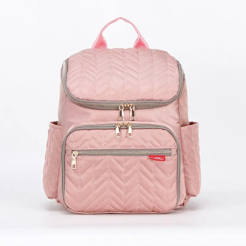 Pink and Gold Сумка для детских подгузников для беременных, многофункциональные сумки для мам, дорожный рюкзак с пеленальной подкладкой - Цвет: Pink and Gold