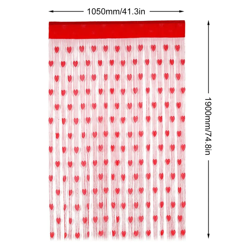 

Peach Heart-shaped Red Curtain Love Curtain Lace Curtains Line Curtain Romantic Wedding Room Decoration