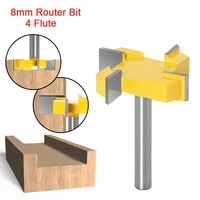 8mm router bit 4 flute t type slotting cutter carpentry woodworking tools for wood industrial grade milling cutter cnc router