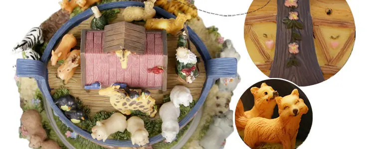

Noah's ark animal world music box rotating music box to send children and girls desktop ornaments Christmas gifts birthday gifts