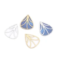 5pcs fashion pendant with patterned leaf shape charms pendants for diy jewelry making 26x22mm accessories