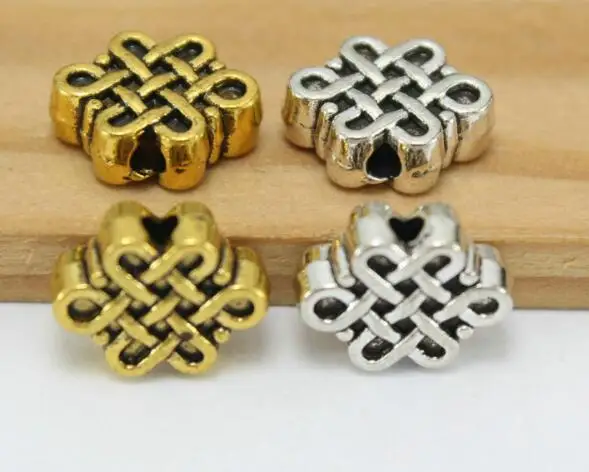 9*11mm 20pcs/1lot Tibetan Silver Antique Chinese knot beads Loose Bead Spacer Connectors for DIY Jewelry Making bracelet f5gs