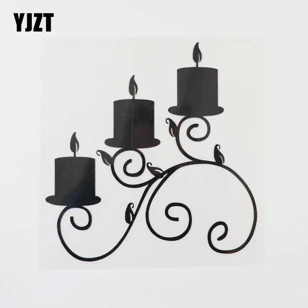 

Красивый Подсвечник YJZT 13,7 см × 14,2 см, автомобильная наклейка, Виниловая наклейка, аксессуары, черный/серебристый 13E-0053