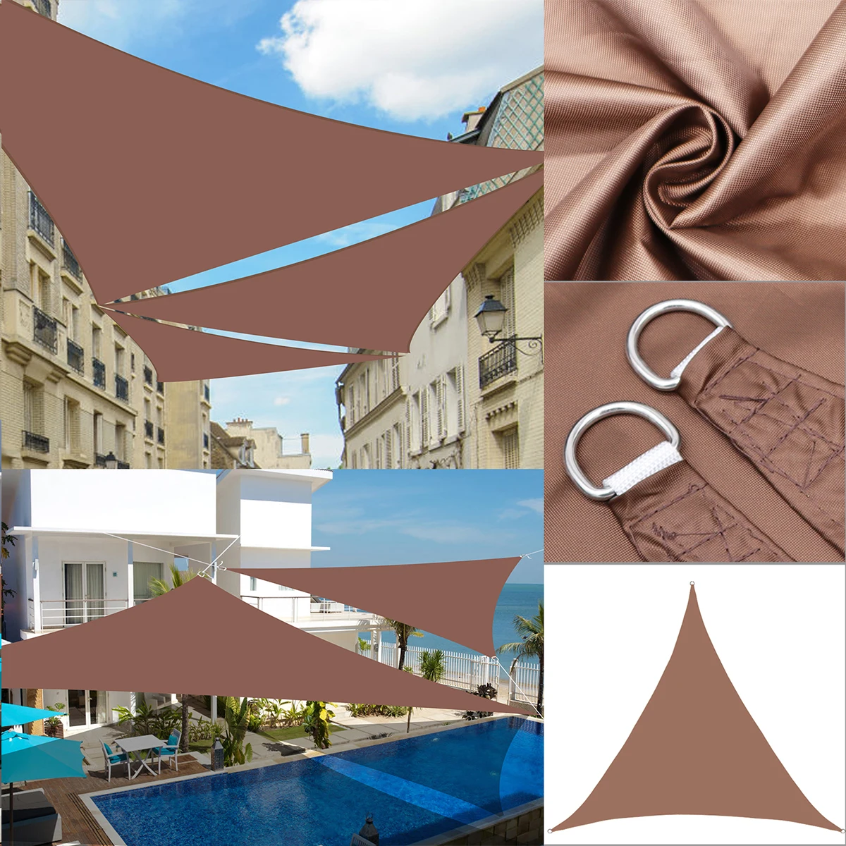 Коричневый водонепроницаемый солнцезащитный козырек паруса все размеры