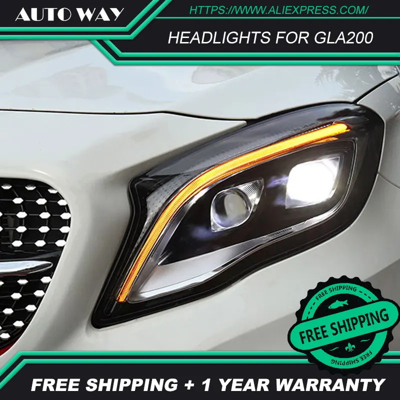 Автомобильный Стильный чехол для Mercedes Benz GLA200 GLA220 GLA260 2015 2016 2018 светодиодный GLA фары