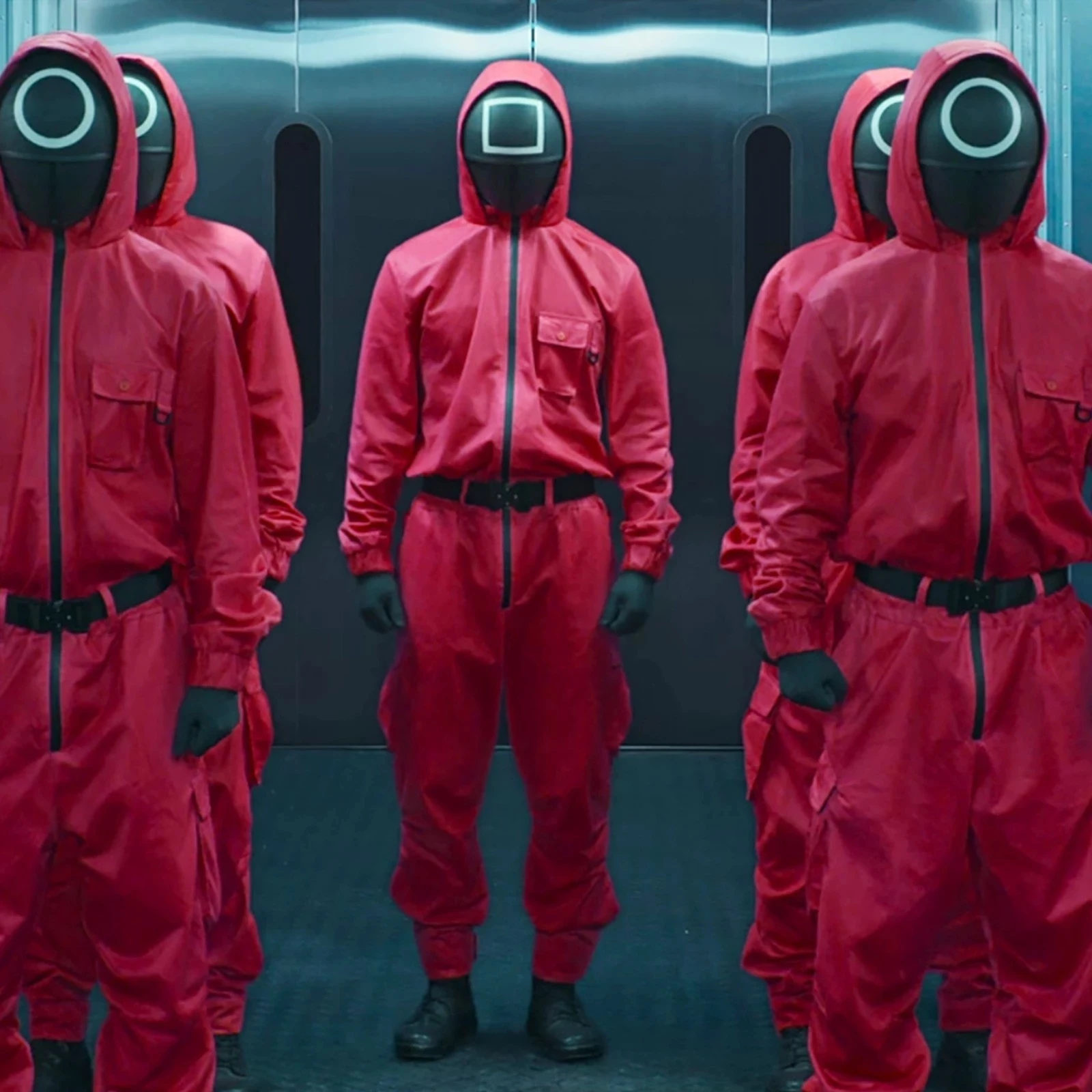 

Черная маска из игры «кальмар», косплей, треугольник, круг, квадратный, администратор, пластиковый шлем, реквизит для костюма для вечеринки