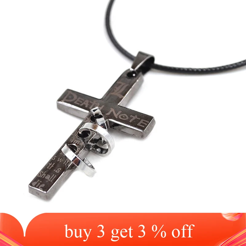 Популярное японское аниме тетрадь смерти буква L металлический кулон-крест