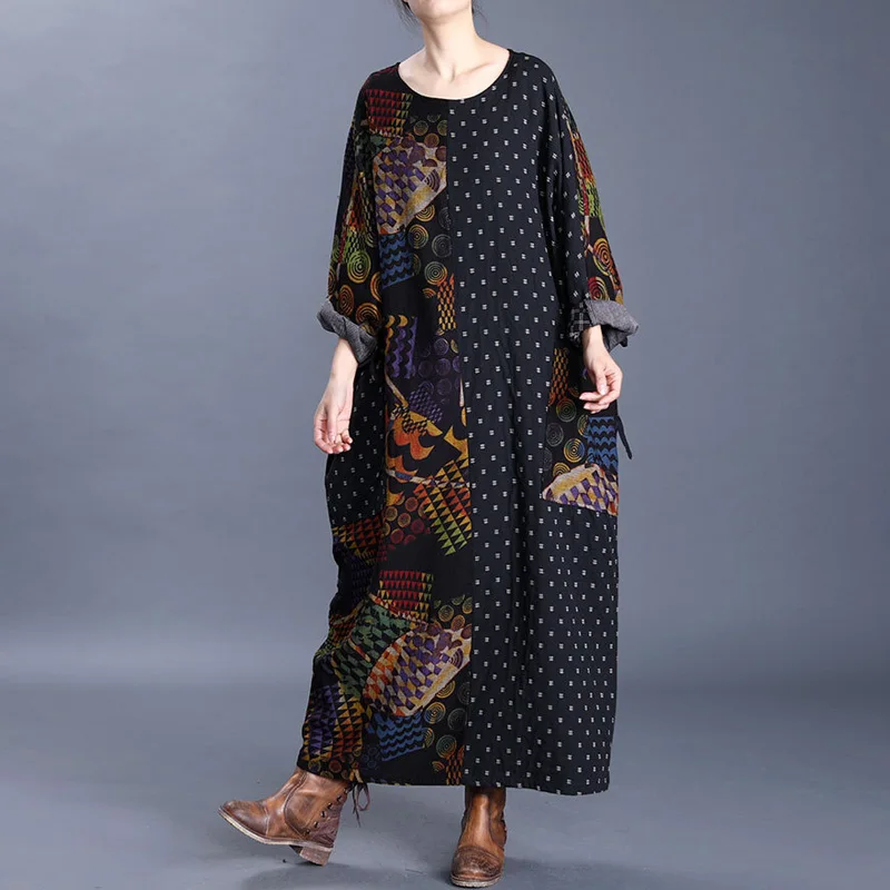 Женские Платья с цветочным принтом Johnature хлопковые льняные винтажные халаты