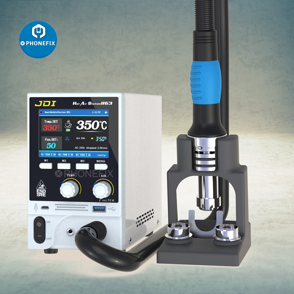

Цифровая паяльная станция JDI 863 для горячего воздуха, пайка и Распайка, 1600 Вт, для ремонта материнской платы