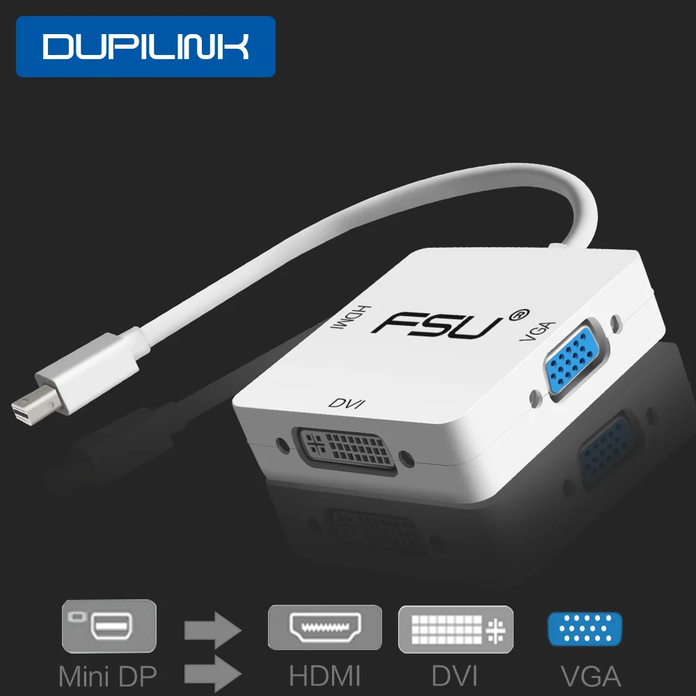 Mini DP к HDMI совместимый 3 в 1 Thunderbolt DisplayPort VGA DVI кабельный разъем для Apple iMac Mac Book Monitor