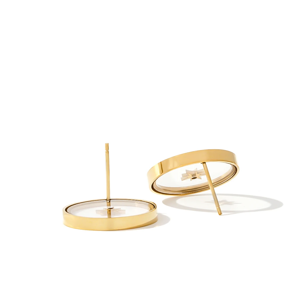 Серьги-гвоздики Yhpup из нержавеющей стали женские простые круглые геометрические