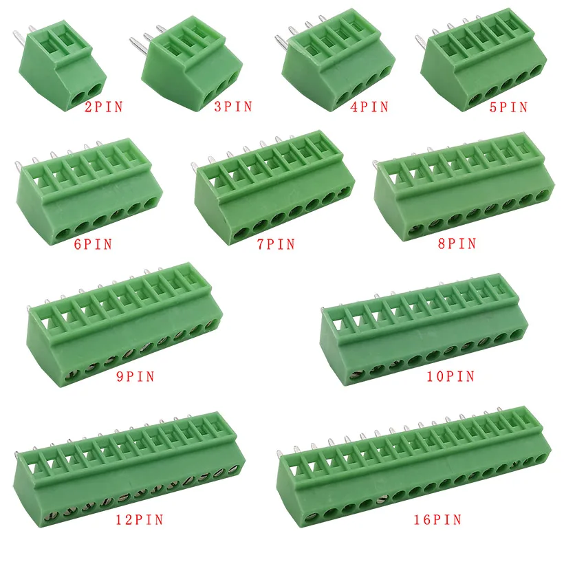 KF128 2 54 мм/0 1 &quotшаг PCB винтовой клеммный блок соединитель 2P 3P 4P 5P 6P 7P 8P 9P 10P 12P