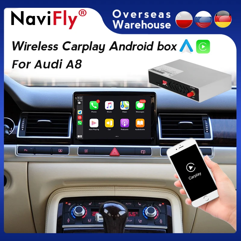 Wireless Carplay Box Android Auto Module For Audi A8 2010-2017 Car Radio Multimedia System Support camera Mirror Lin-k | Автомобили и