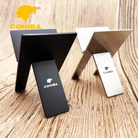 1pc stainless steel foldable cigar holder smoking accessories cohiba black ashtray display stand rack household merchandises