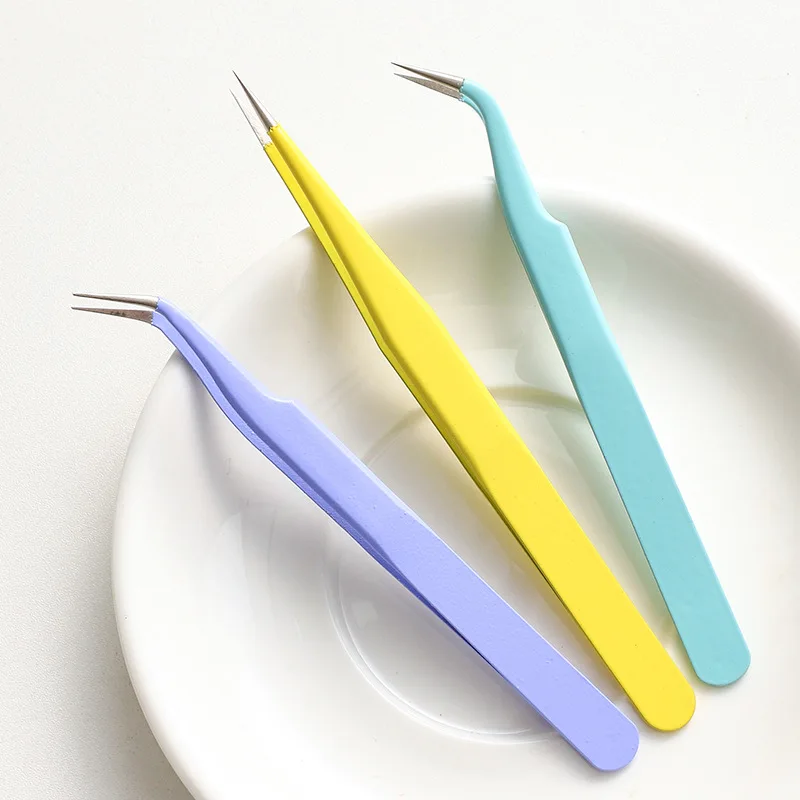 1 Piece Stainless Steel Candy Macaron Color Precision Tweezer for Journal Scrapbooking Stickers DIY Tool