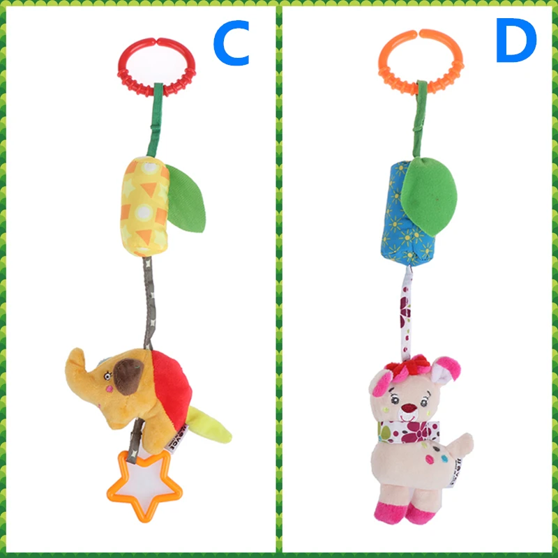 

1PC Soft Infant Crib Bed Stroller Mobile Hanging Rattle Toys Baby Frog Elephant Owl Cat Trolley 0-12 Newborn Plush Educational