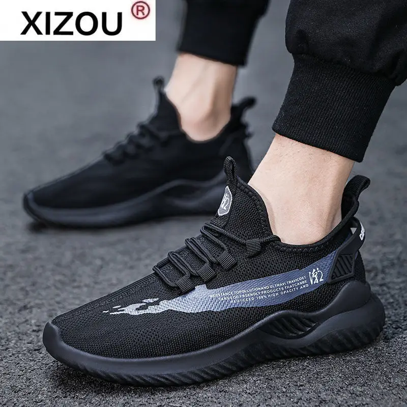 

Moda masculinade malha sapatos casuais lac-up sapatos masculinos leve vulcanizar sapatos de caminhada zapatillas hombre tamanho