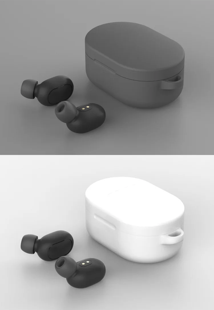 Портативный Силиконовый чехол для Redmi Airdots A6s защитный с карабином и пряжкой