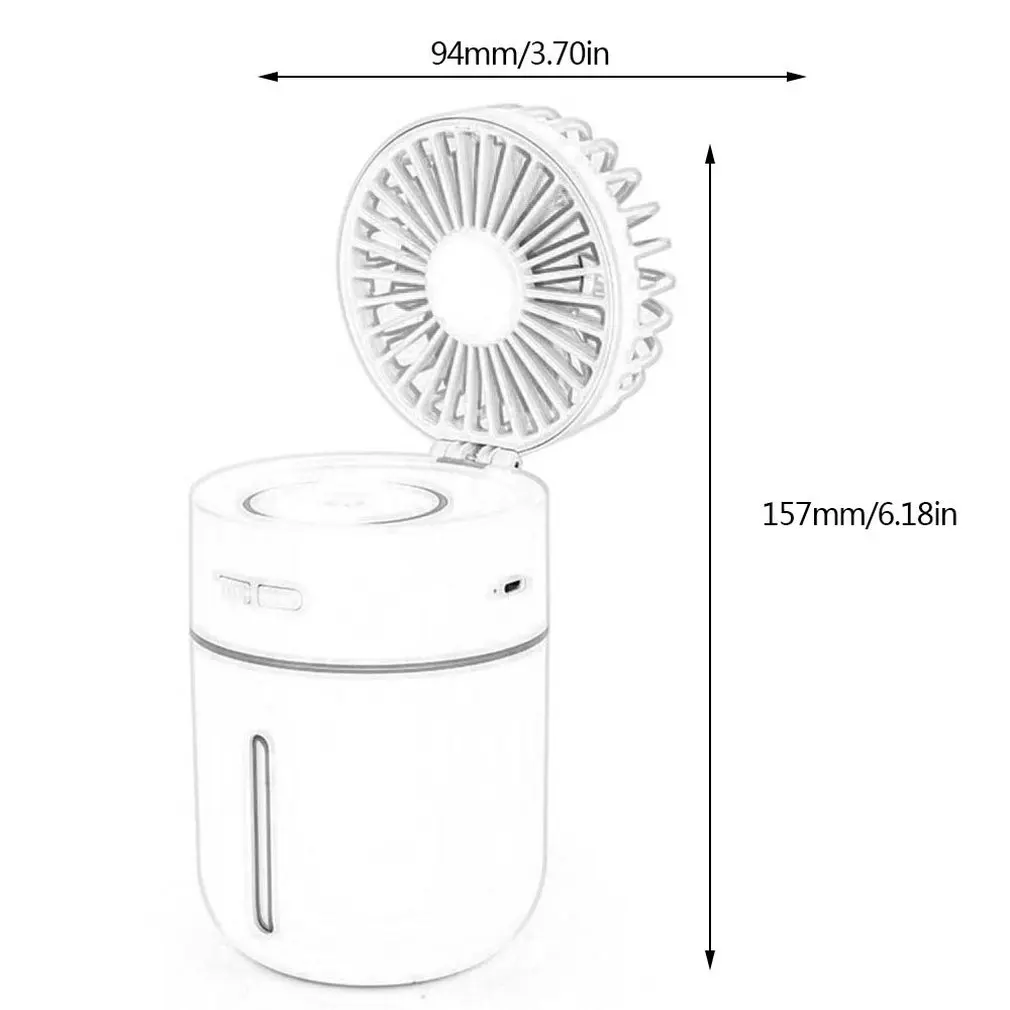 

Low Noise 2 In 1 Desktop Summer Humidifier Cooling Fan Electric USB Power Handheld Mini Fan Cooler for Home Office Gift