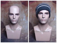 realistic fiberglass male mannequin dummy head for hat wig display