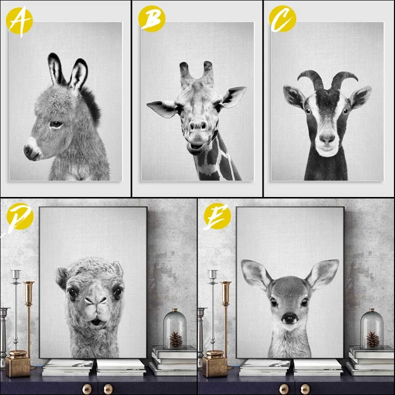 

Современная Картина на холсте с изображением козы и жирафа