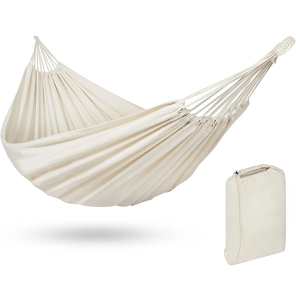 

Cotton Double Hammock Comfortable Soft Camping Hiking Hammock Fabric Terrace Hammock Backyard