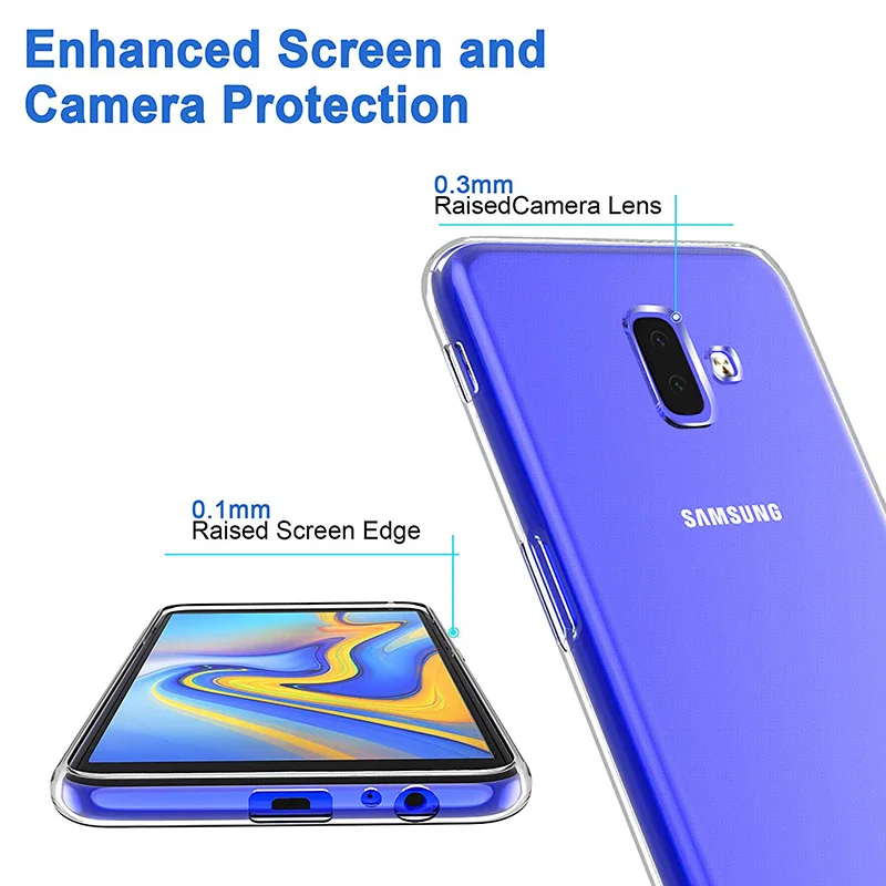 Мягкий силиконовый чехол для телефона Samsung Galaxy J6 Plus Prime 2018 TPU задняя крышка