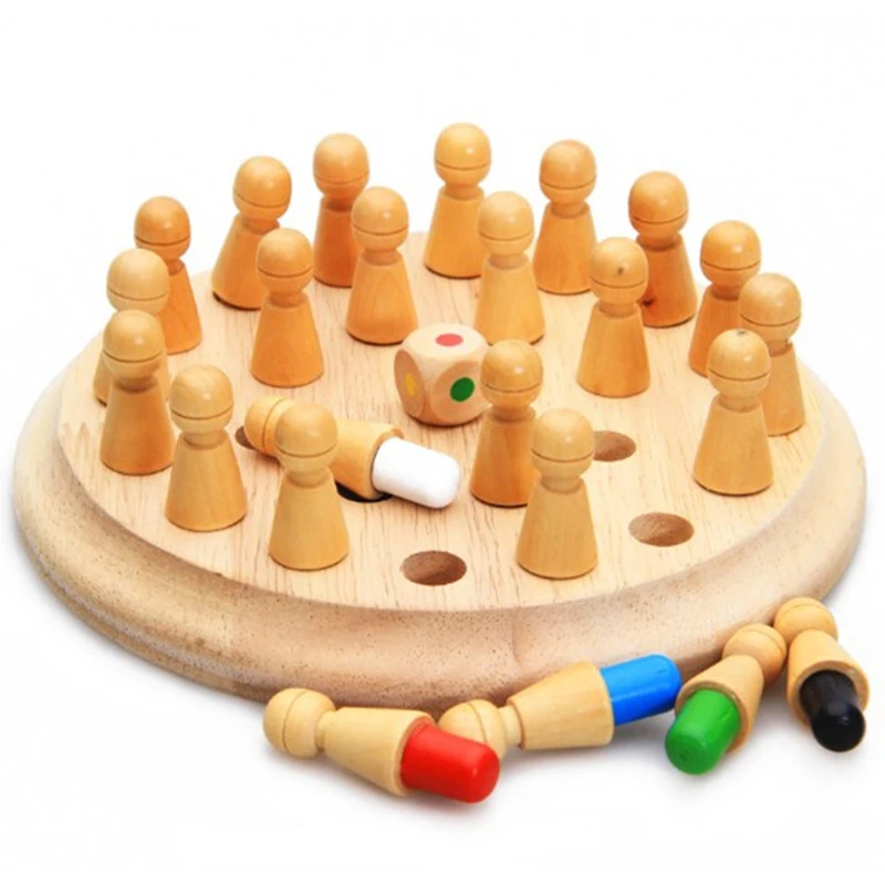 

Детские деревянные шахматы с памятью, игрушки Монтессори, для упражнений, для семейного досуга, для интеллектуального образования