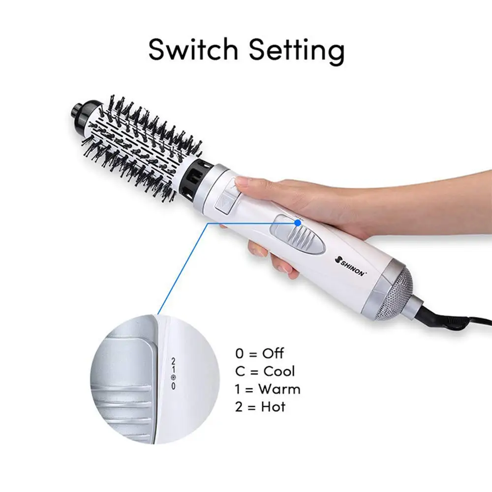 Hair Dryer & Volumizer 2-in-1 Hot Air Brush Styler and Dryer With 360 Rotatable Cord Auto Shutoff for Hair Styling & Frizz
