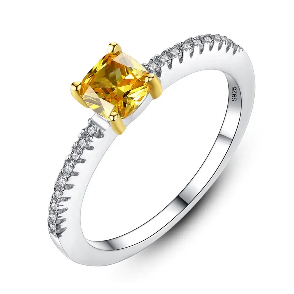 Женское кольцо из 100% серебра 925 пробы с натуральным цитрином модное круглое